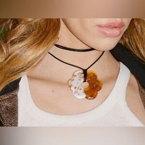 Anthropologie Flower Pendant Necklace New NWT